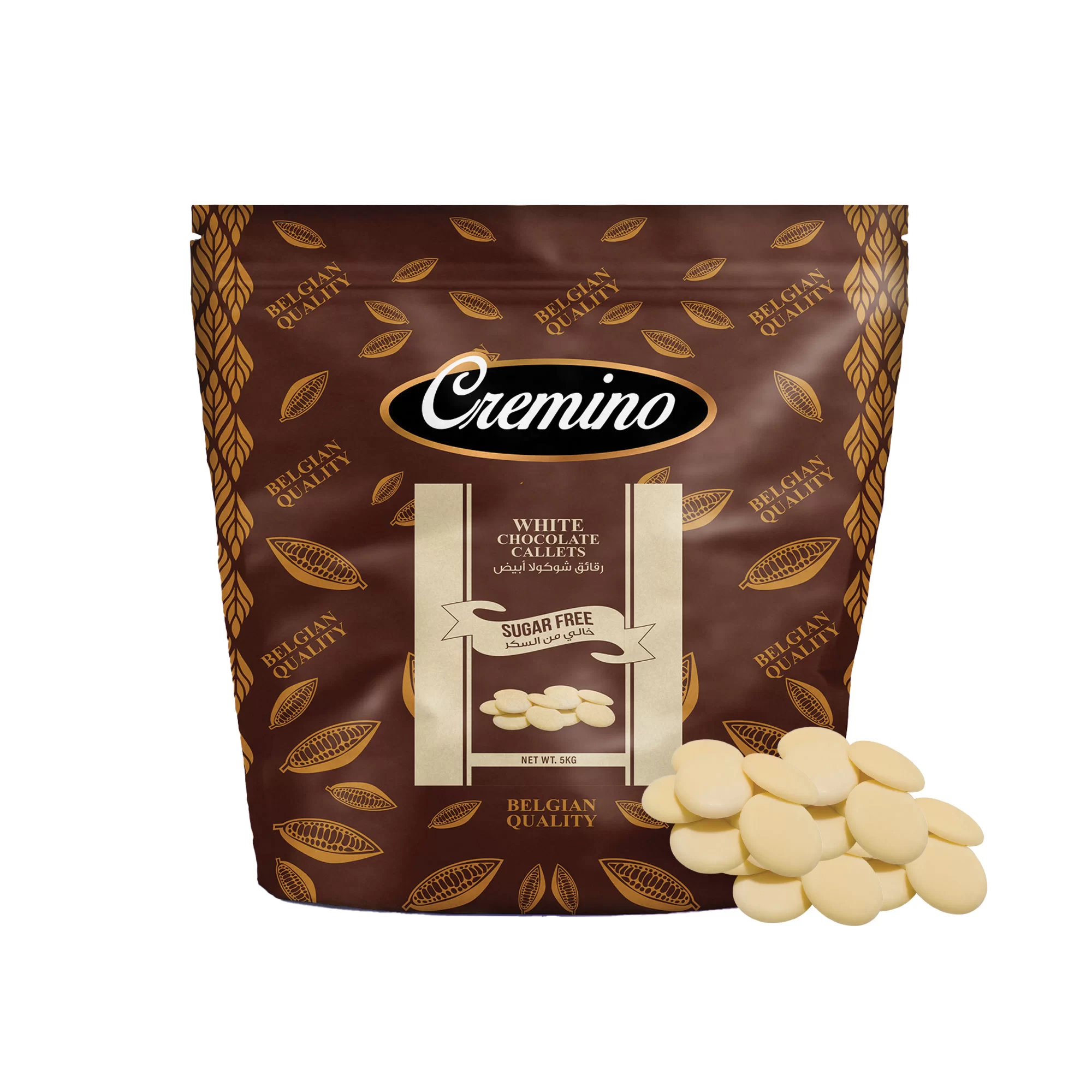 cremino-white-chocolate-sugar-free-callets-5kg White Chocolate Sugar Free Callets (5KG) - Image 1